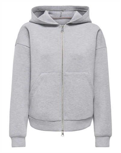 JDY - JDYSabrina Scuba Zip Hoodie - Light Grey Melange